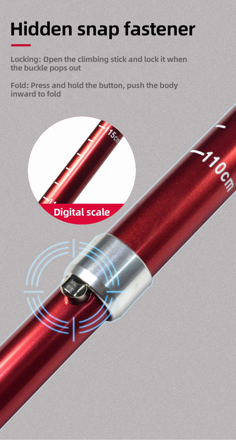 5-Section Folding Trekking Pole – Telescopic Hiking Stick for Camping, Nordic Walking, Travel